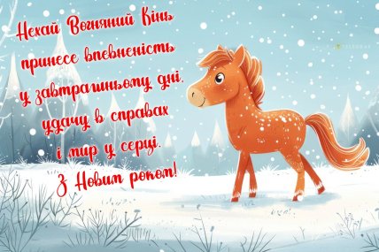 рік коня листівка