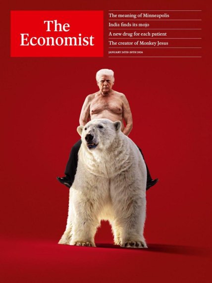 Обложка The Economist с Трампом и медведем