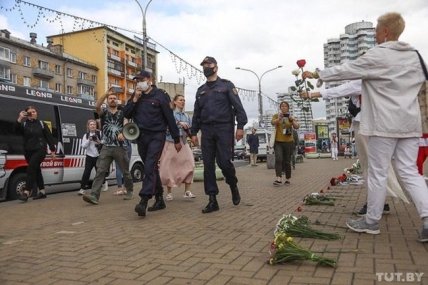 Акция протеста против насилия в Минске