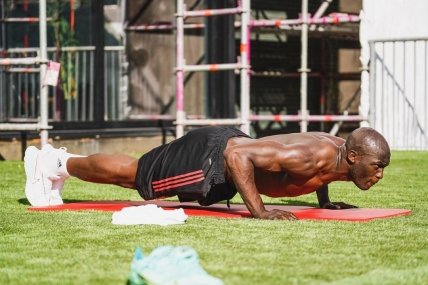 Ромелу Лукаку на тренировке