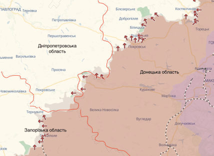 Дніпропетровський напрямок на карті