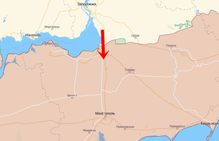 Карта бойових дій Запоріжжя Мелітополь 19.06.2022