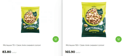 Цены на фисташки в АТБ
