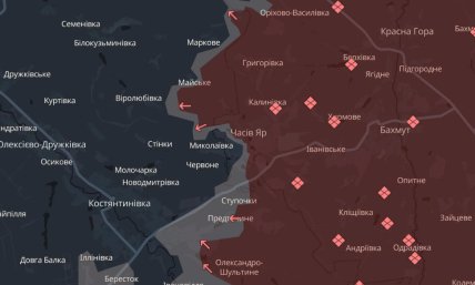 Часів Яр карта боїв 13 лютого 2026