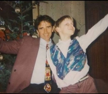 алекс тополський зі своїм батьком