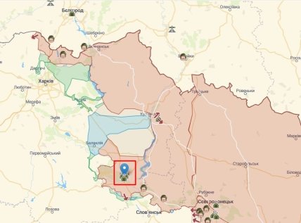 Изюм на карте Украины