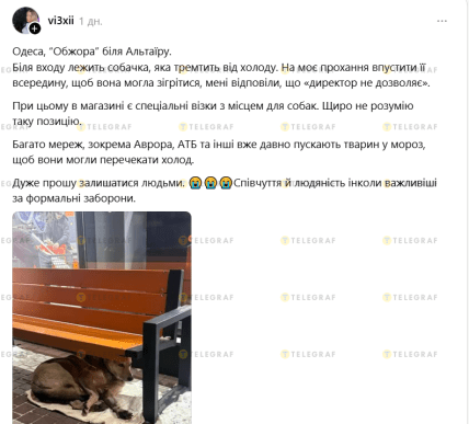 Сообщение о магазине в Одессе