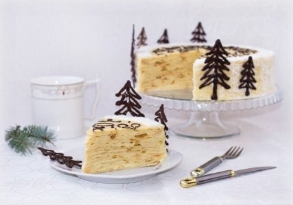 Рецепт недели. Наполеон с шоколадными елочками - изображение №5