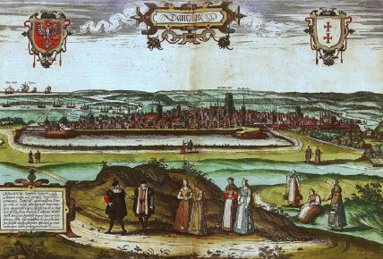 Вільне місто Данциг (Гданьск). Кольорова літографія XVII століття