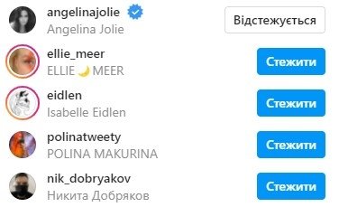 Підписки дівчини в Instagram
