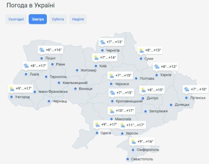 Погода в Украине на пятницу, 28 октября – карта
