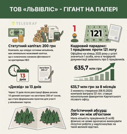 Львівліс гігант на папері. Інфографіка Телеграфу