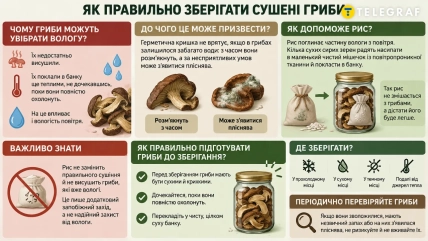 Сухой рис в мешочке помогает поглощать часть влаги в банке с грибами