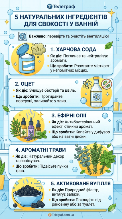 5 натуральных ингредиентов для свежести в ванной.