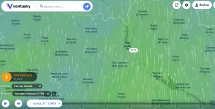 Погода на 31 грудня в Києві