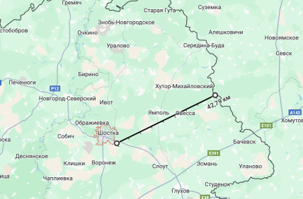 Шостка на карте