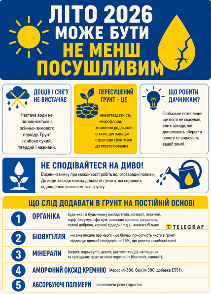 Инфографика, как подготовить землю на огороде к жаркому лету