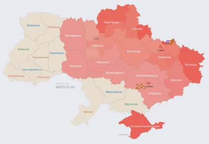 Карта тревог Украина, 19 сентября 2025