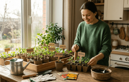 Посев рассады, рассада, март