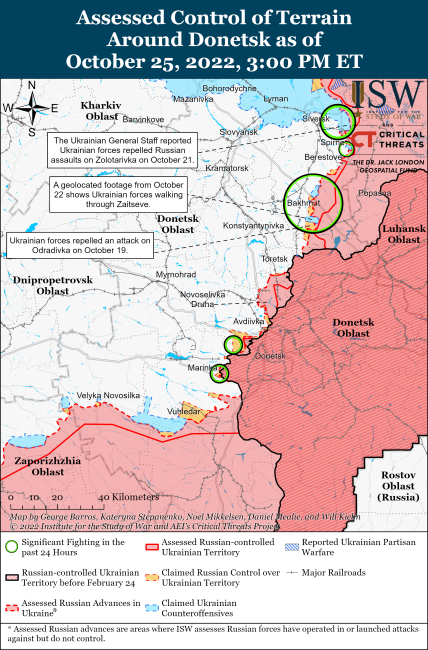 Карта бойових дій у Донецькій області