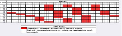 Графік відключення світла у Житомирській області 05.01.2026