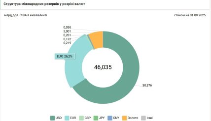 структура міжнародних резервів у розрізі валют