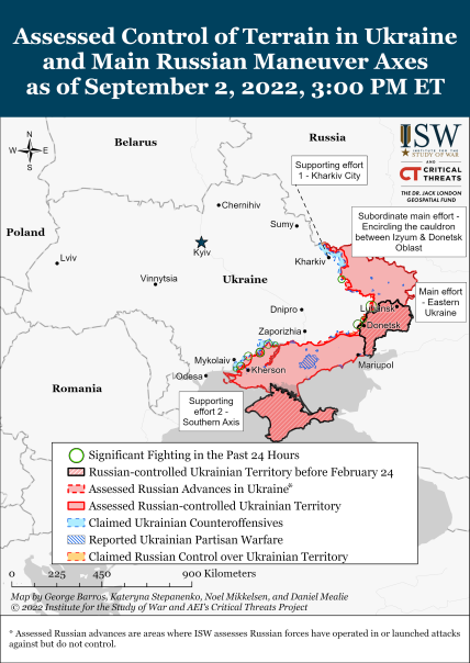 Карта боїв в Україні 3 вересня