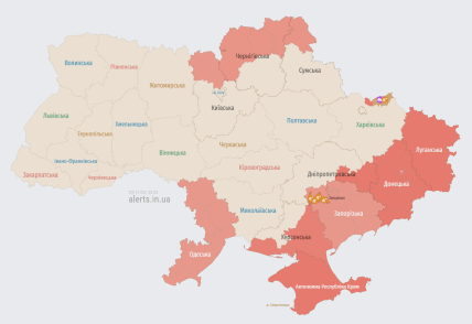 карта тревог украина