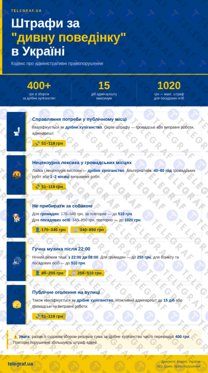 Штрафы в Украине
