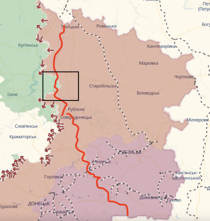 Луганская область на карте