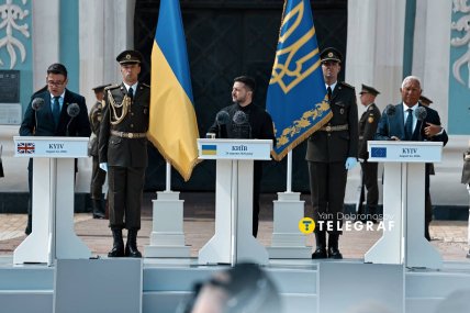 Энди Бернем, Владимир Зеленский и Антонио Кошта