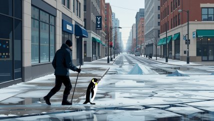 Походка пингвина на льду