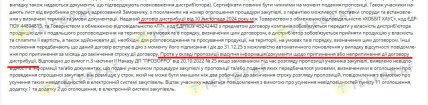 Список несоответствий тендерной документации. Скриншот страницы на Prozorro
