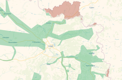 Карта боевых действий в Сумской области DeepState 11.01.2026