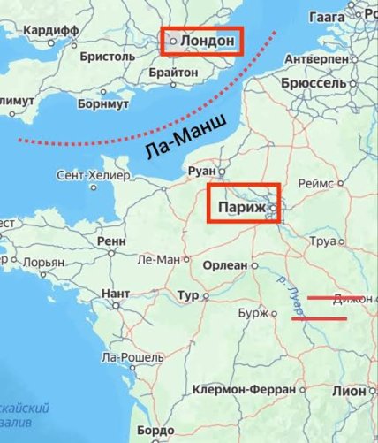 Ла-Манш на карте