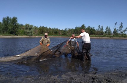 Рибалки на ставку в селі Сукачі