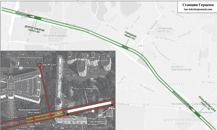 Станция метро Герцена на карте