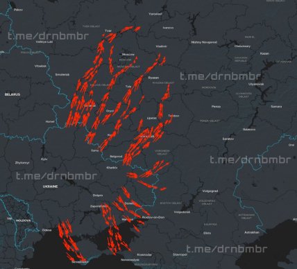 Дрони летять атакувати Росію 6 серпня, карта