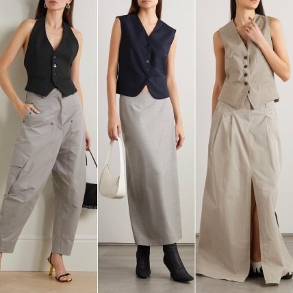 костюмний жилет на дівчатах