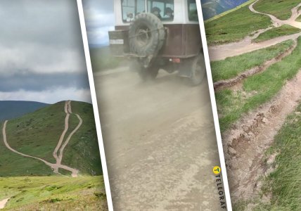 Дороги от джипов на массиве Свидовец, лето 2025