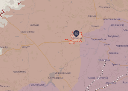 Попасна на карті