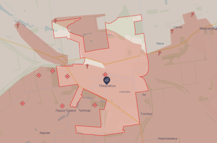 Ситуація у Покровську на карті deepstate