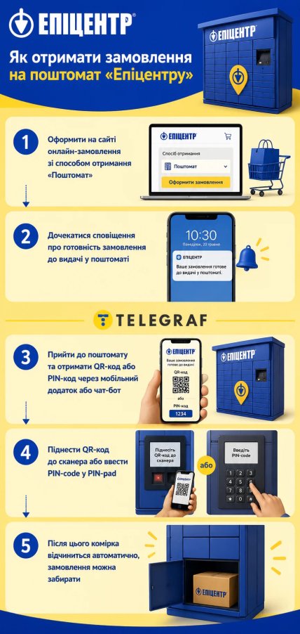 Как получить заказ в почтомате "Эпицентра"
