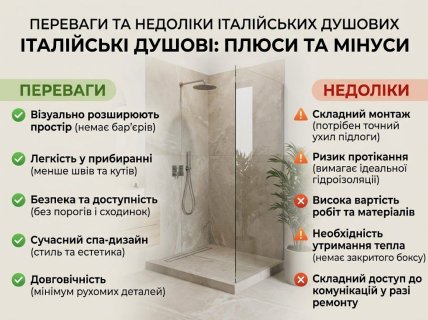 Преимущества и недостатки итальянских душевых
