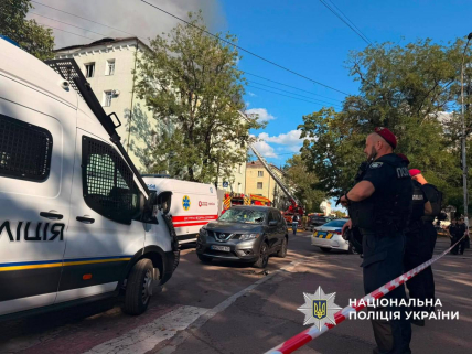 Последствия удара по Главному управлению полиции в Житомире