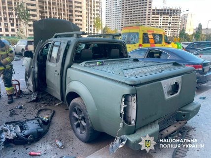 В Киеве взорвалась машина на Ивана Выговского