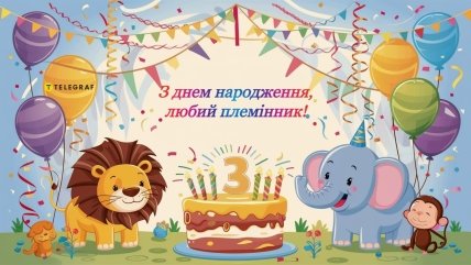 Листівка з днем народження племінник 3 роки