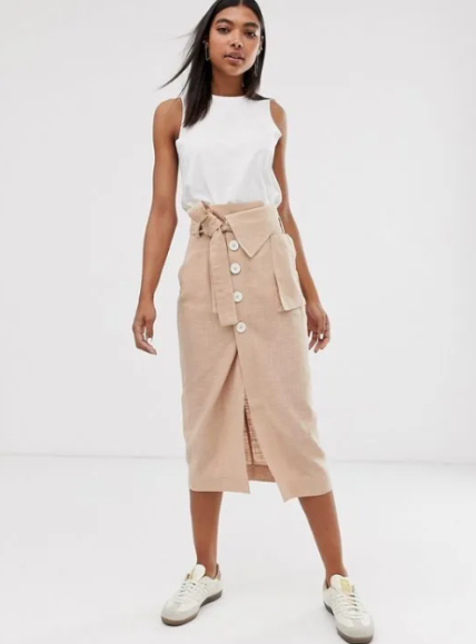 юбка длины миди