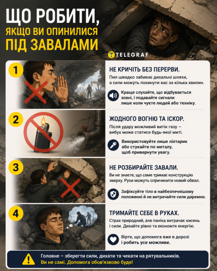 Что делать, если оказались под завалами