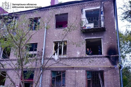Будинок у Запоріжжі, пошкоджений в ході обстрілу РФ